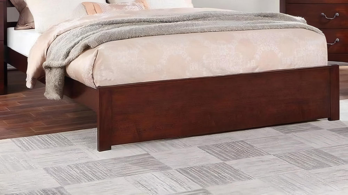 California King Bed Frame with Two Panel Headboard L3293