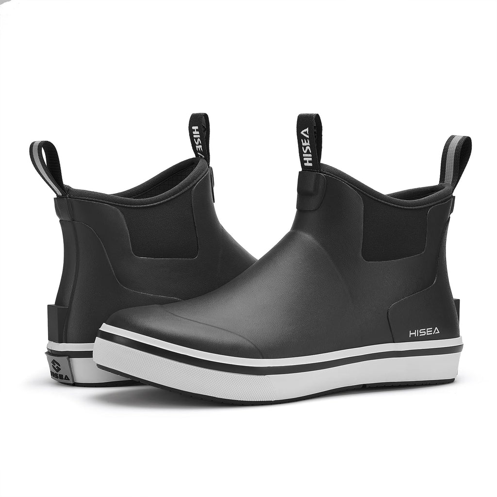 Men's Waterproof Rubber Neoprene Ankle Deck Boots J475189