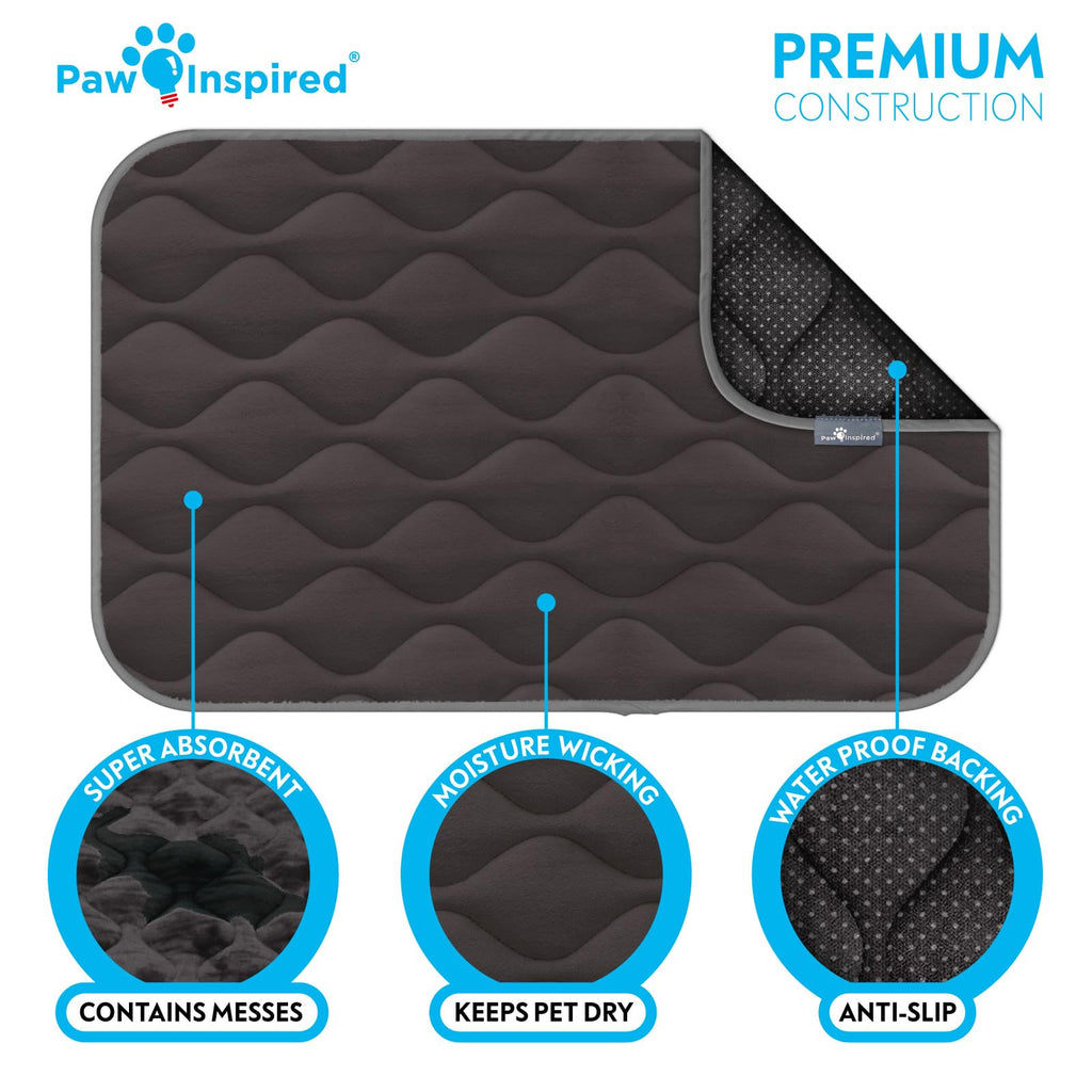 Washable Padded Crate Mats for Dogs Gray 29x18 Inch U9062