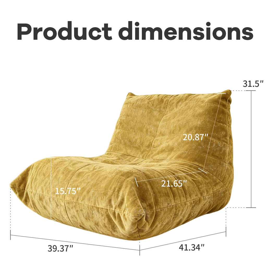 Yellow Bean Bag Chair with Memory Foam K2131