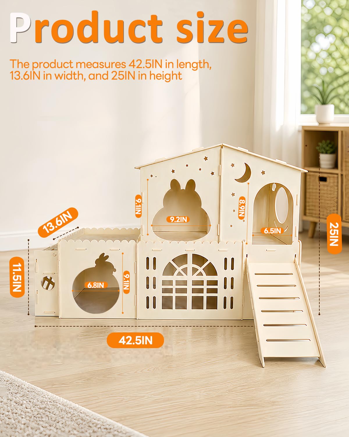 2-Story Wooden Rabbit House R56208