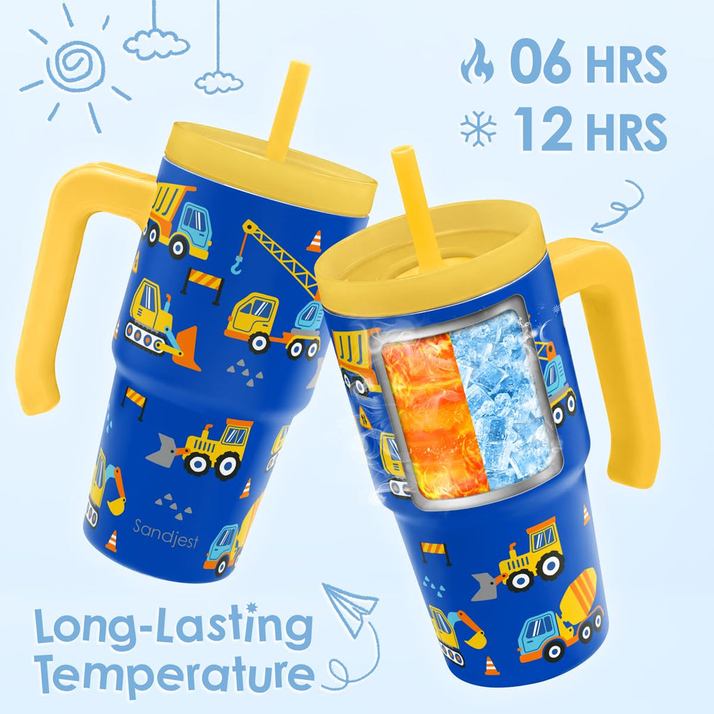 20oz Insulated Stainless Steel Tumbler with Handle and Straw Lid L497927