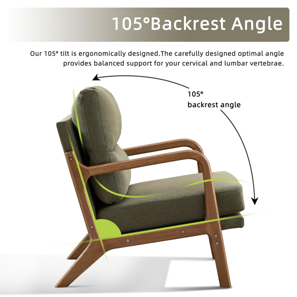 Mid Century Modern Linen Accent Chair Set of 2 M84741
