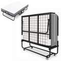 Folding Bed with Mattress Extra Wide Guest Bed O68629