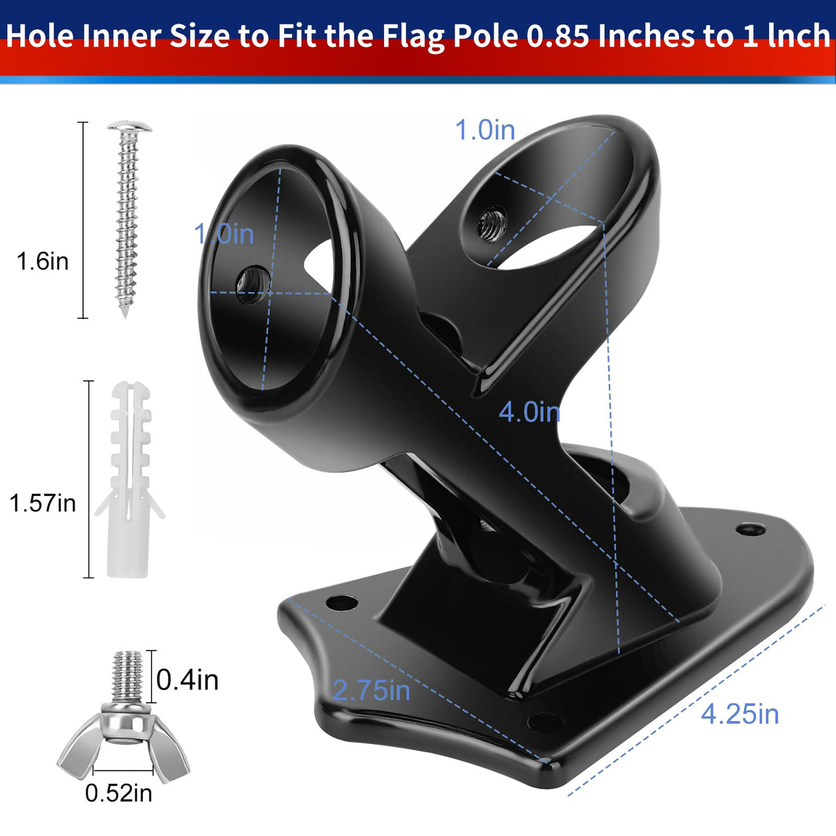 Heavy Duty Aluminum Flag Pole Holder C4252