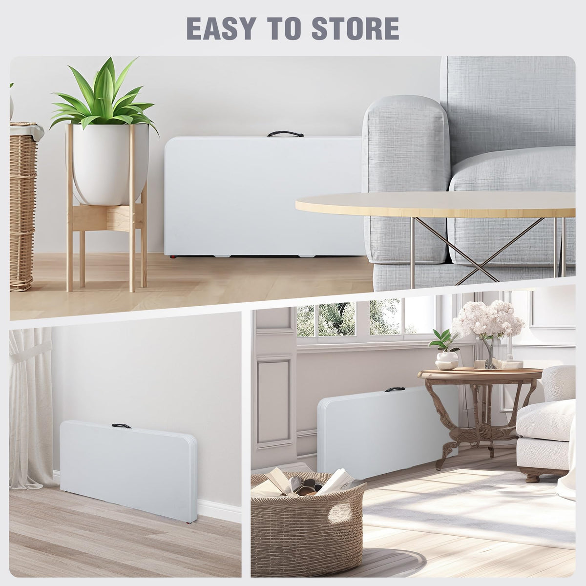 White Square Folding Card Table Y107