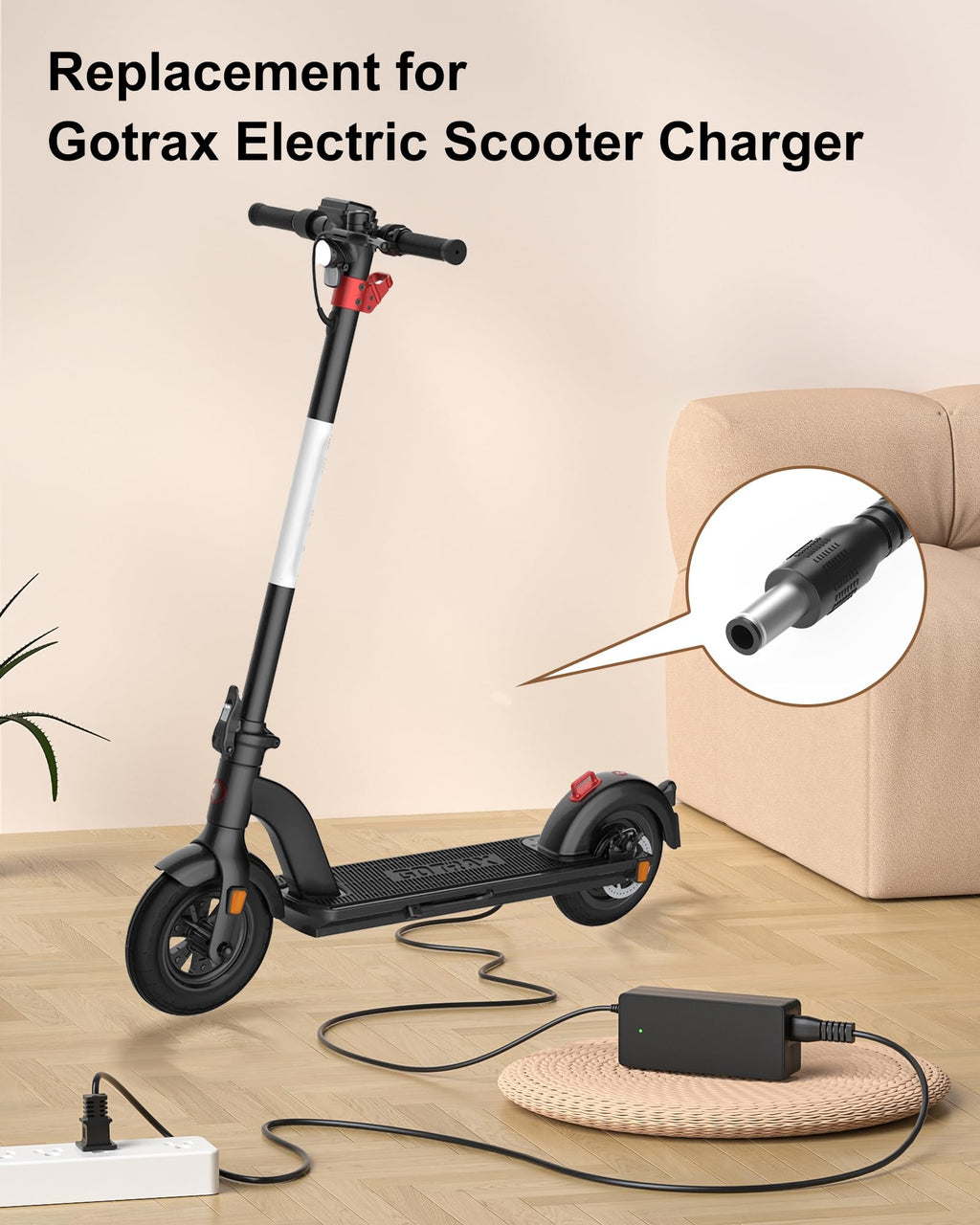42V 2A Electric Scooter Charger with LED Indicator Light D447
