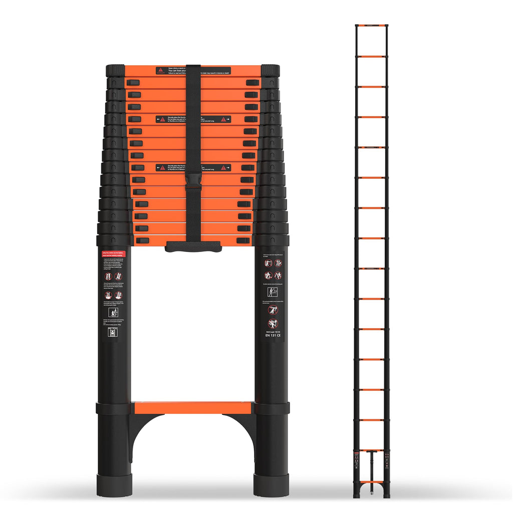 Telescoping Ladder 20.3 FT 330 lbs Capacity Orange U556193