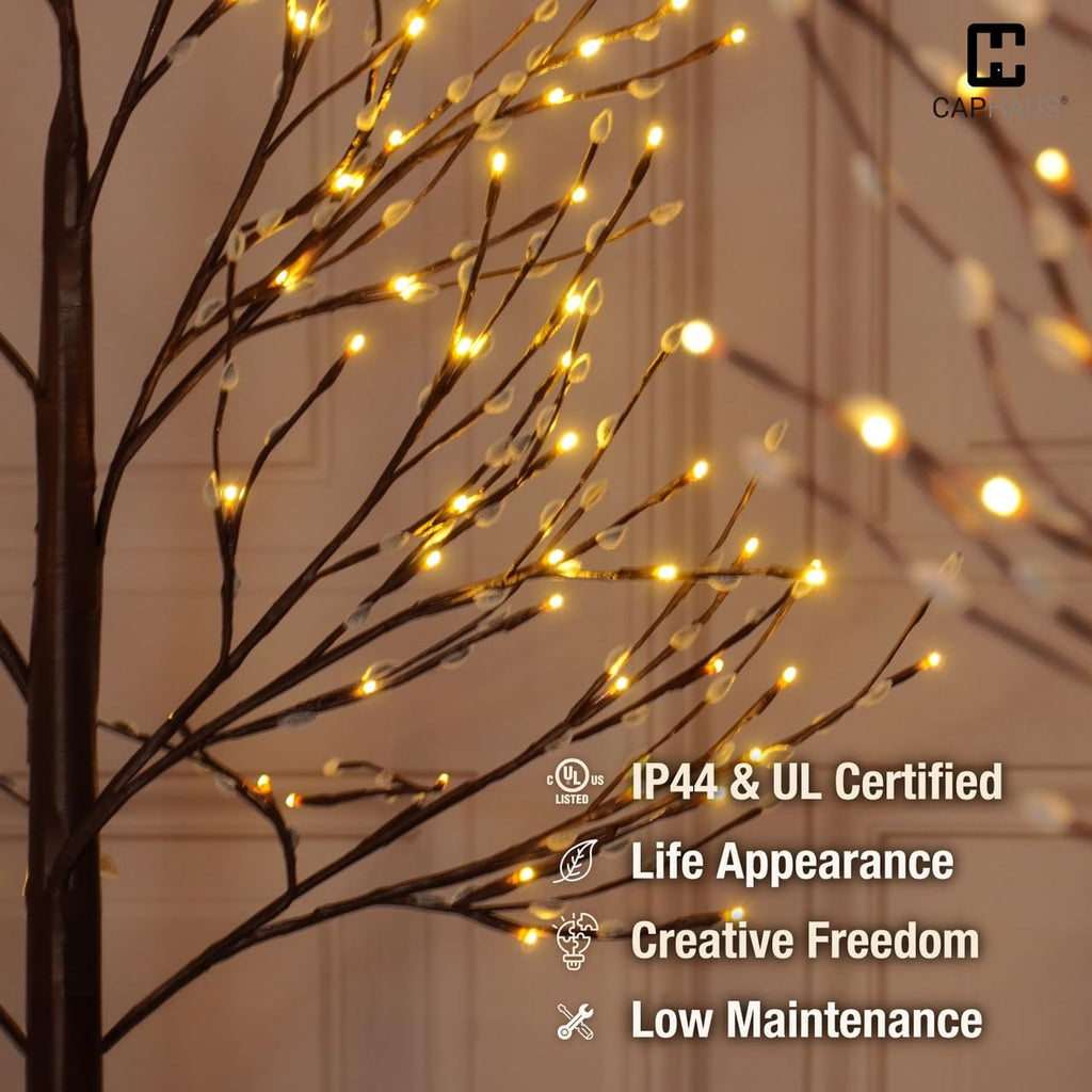 8FT Lighted Willow Twig Tree with 240 Warm White LED Lights W4419