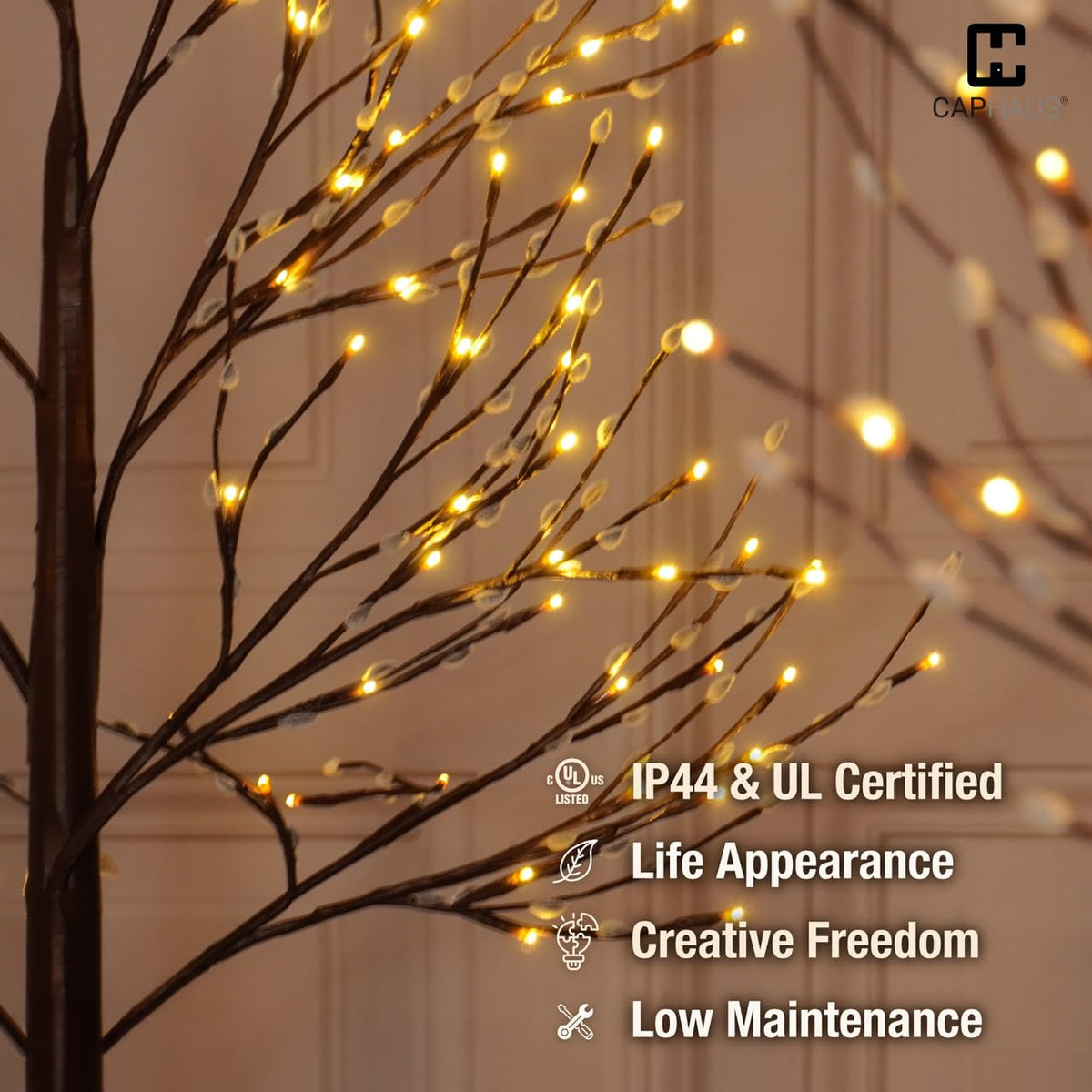 8FT Lighted Willow Twig Tree with 240 Warm White LED Lights W4419