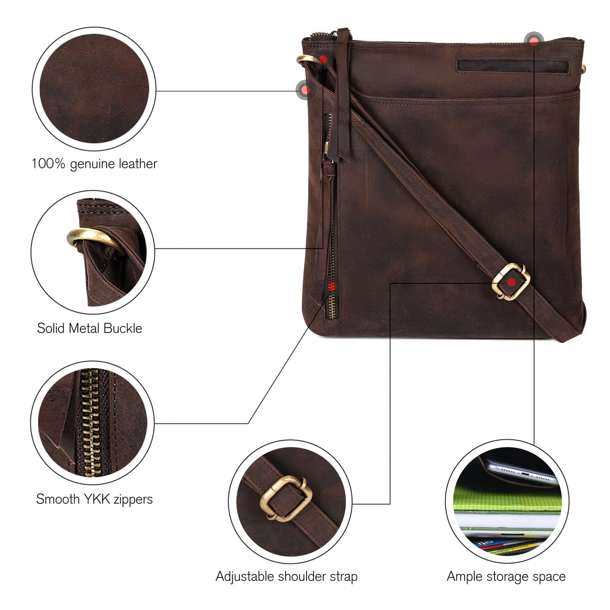 Leather Crossbody Bags for Women Y49035