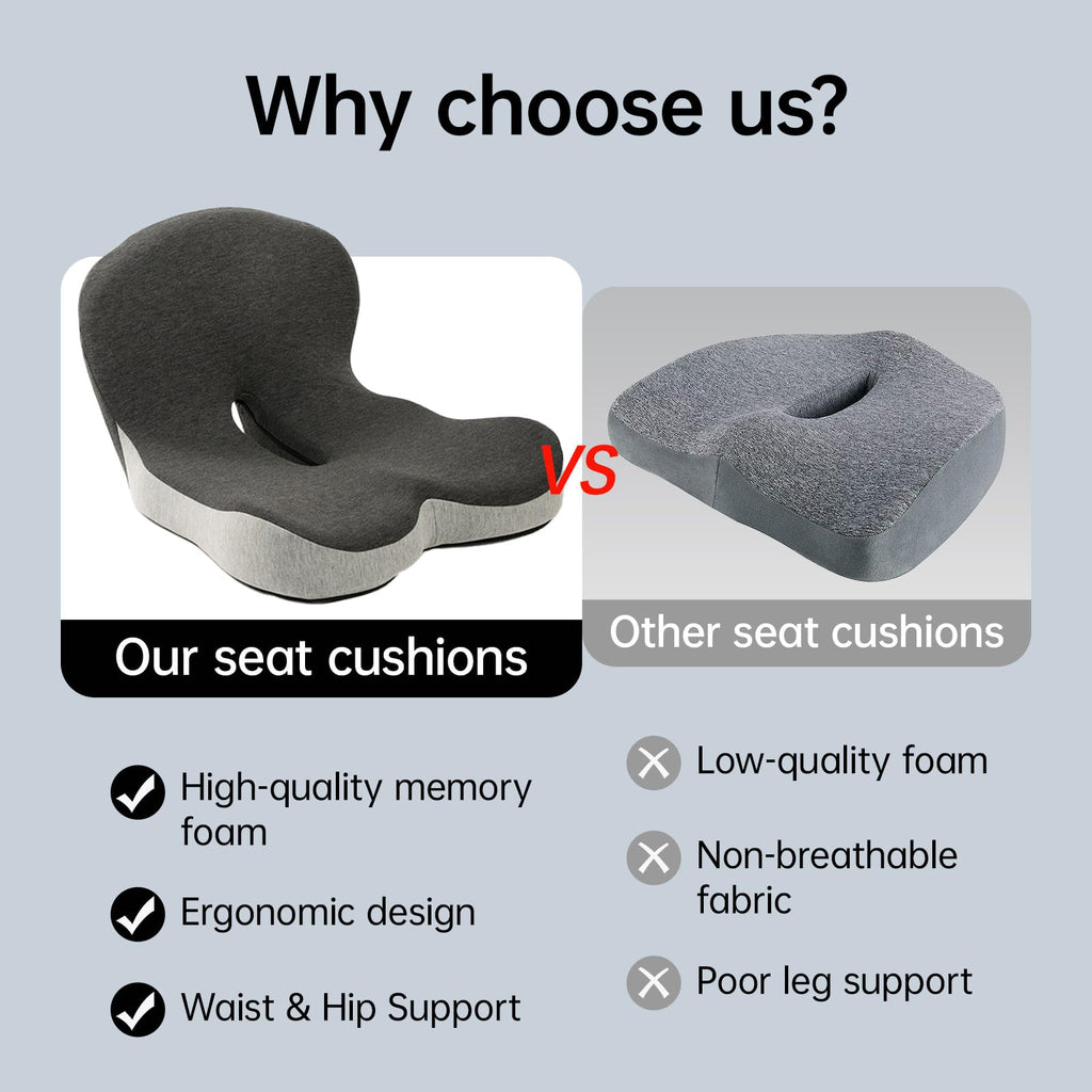 L-Shaped Memory Foam Seat Cushion with Back Support N42126