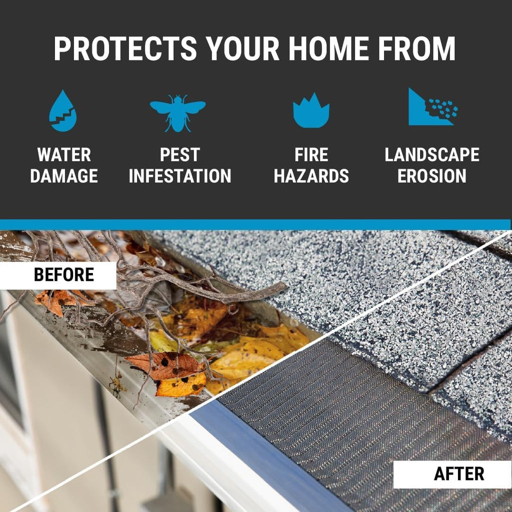 Stainless Steel Micro-Mesh Gutter Guard Kit 48 Ft. E866666