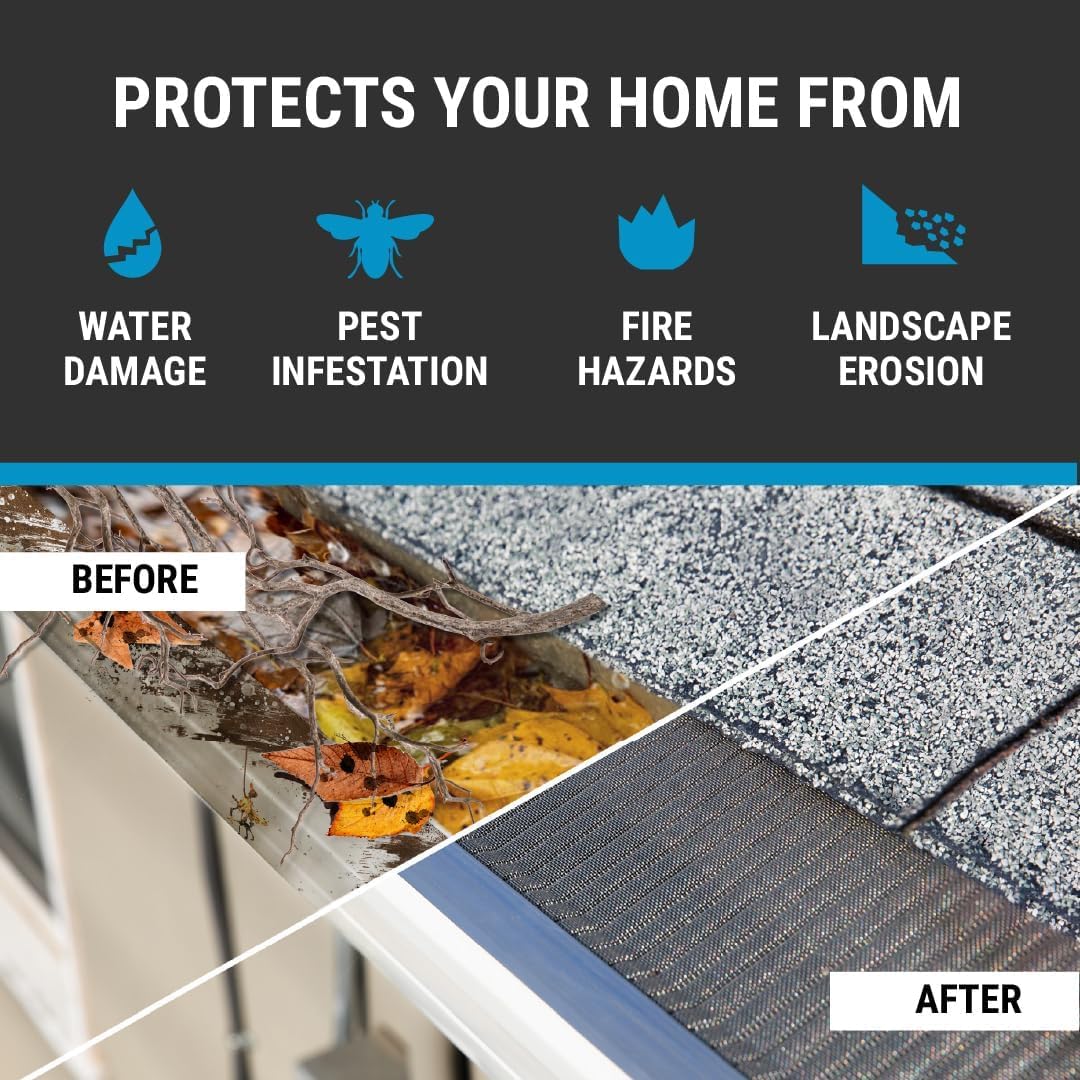 Stainless Steel Micro-Mesh Gutter Guard Kit 48 Ft. E866666