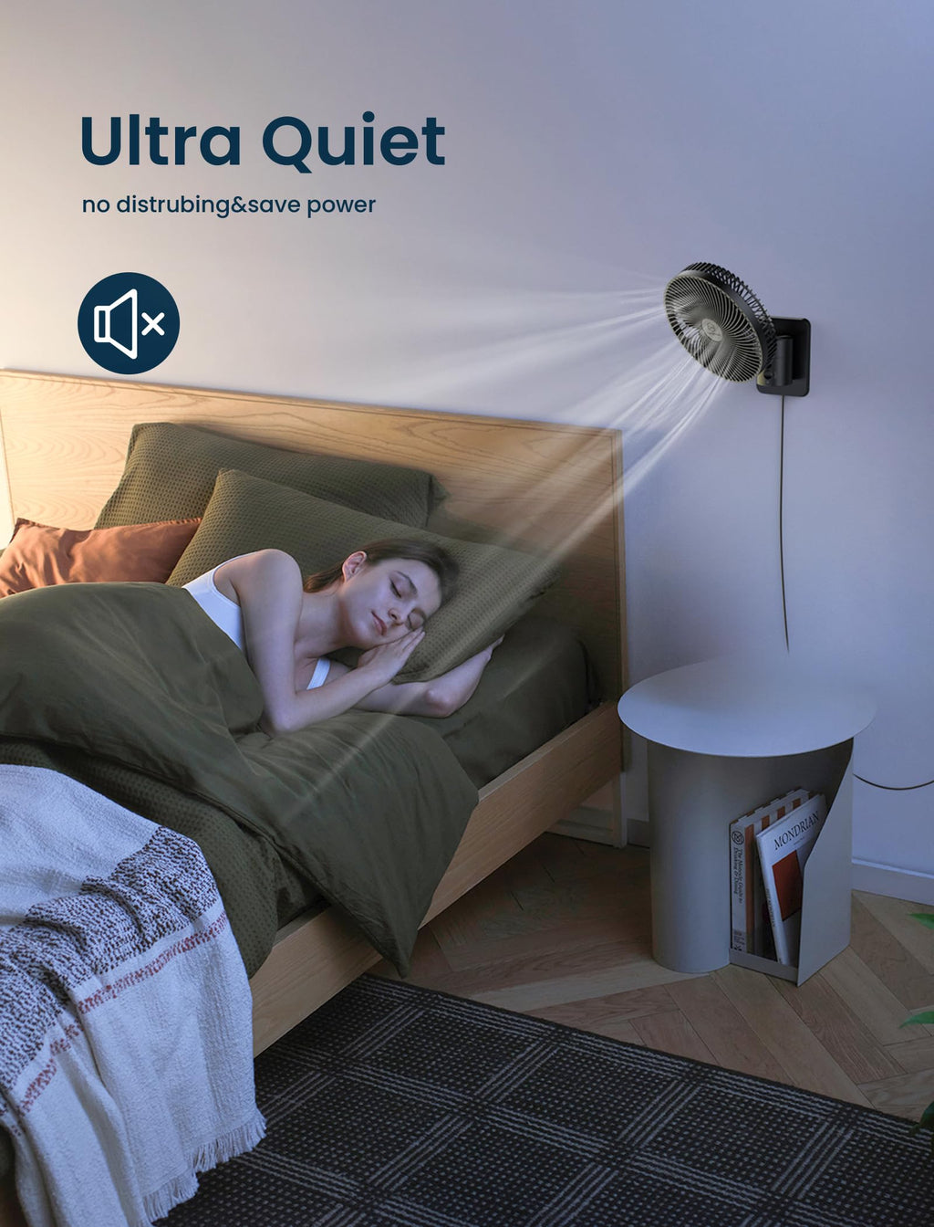 8.5-Inch Quiet Wall-Mounted Oscillation Fan with Remote & Timer C213045