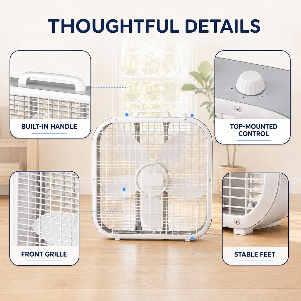 20 Inch 3-Speed White Box Fan X34701