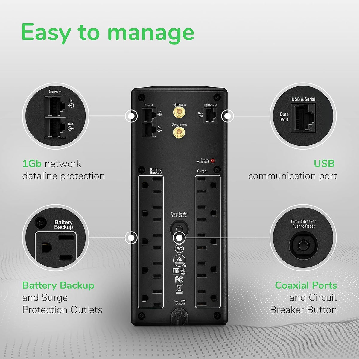 UPS Battery Backup & Surge Protector Q807864