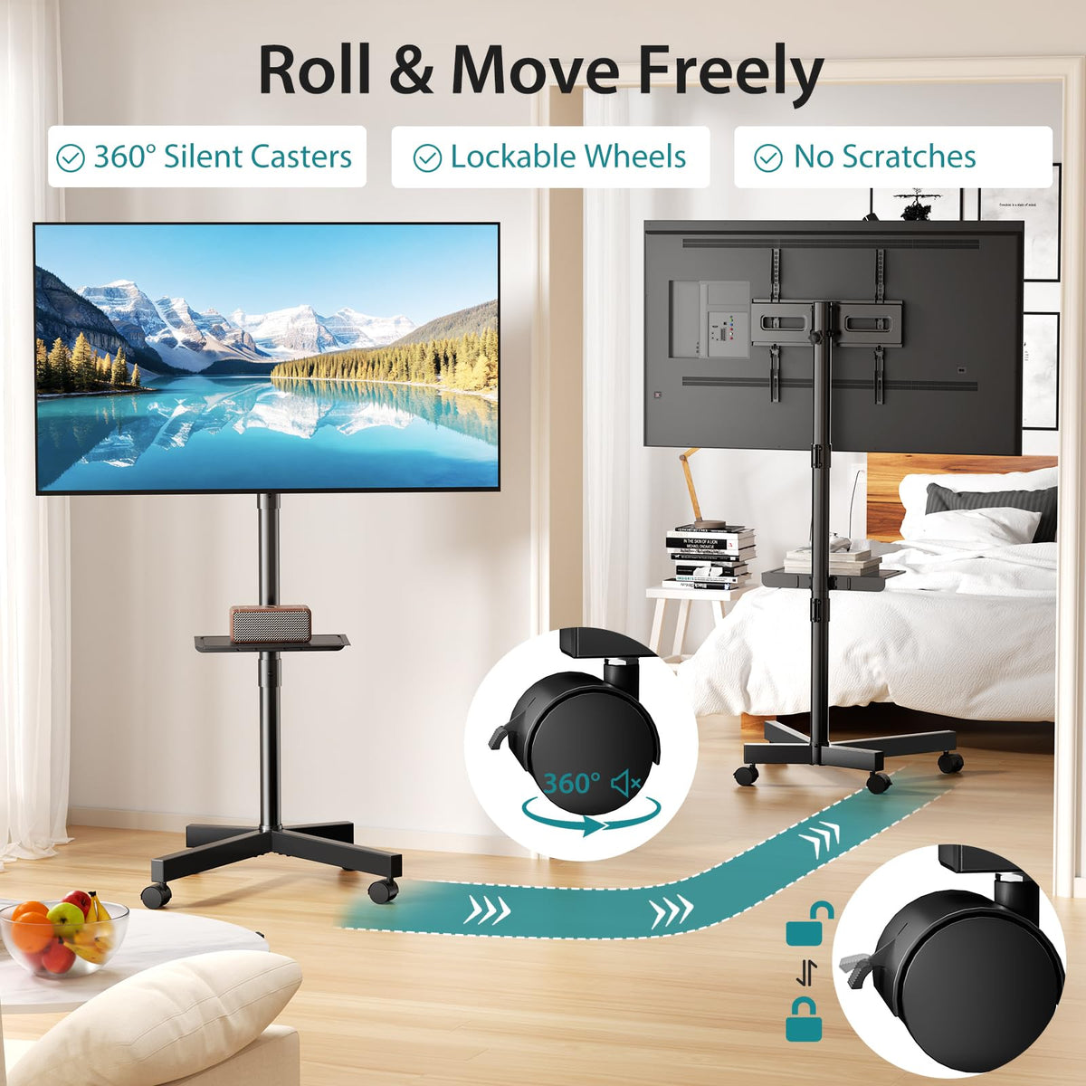 Rolling TV Stand with Wheels for 23-60 Inch Screen B943466
