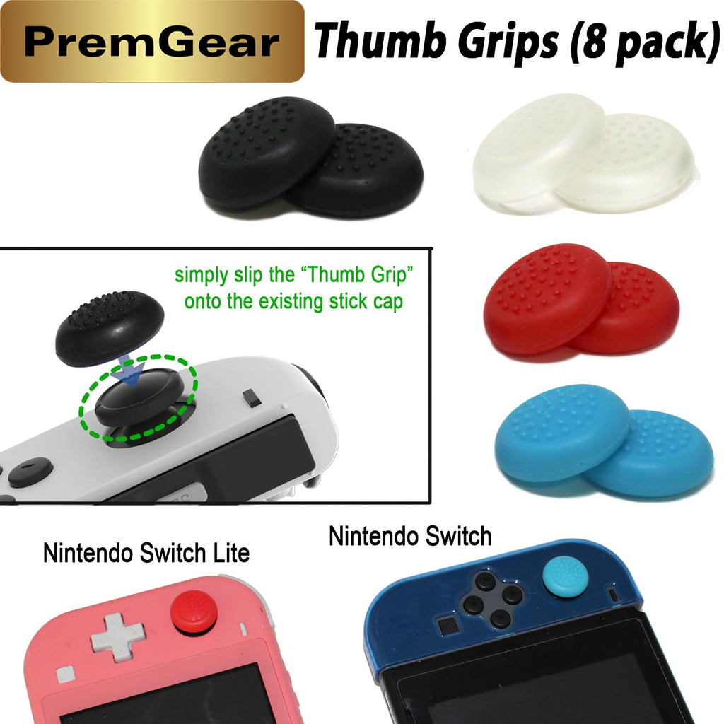 Nintendo Switch Game with Thumb Grips, Game Card Holder & Cleaning Cloth M2440