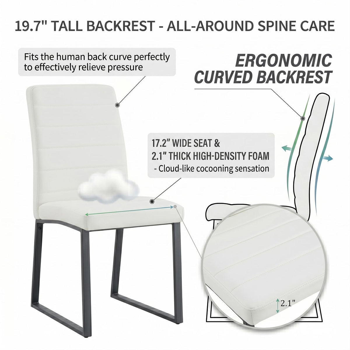 3-Piece Round Dining Table Set with 2 Chairs I172328