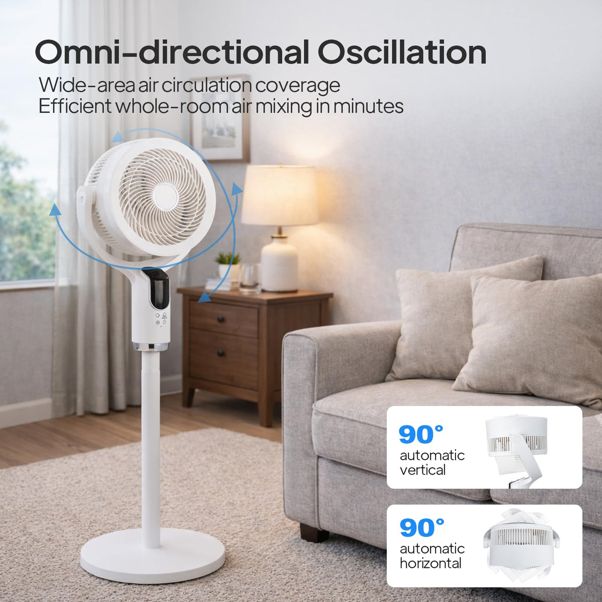 3-in-1 Oscillating Standing Fan with Adjustable Height R469