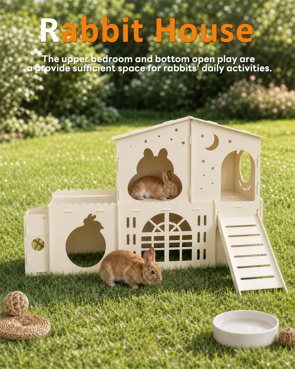 2-Story Wooden Rabbit House R56208