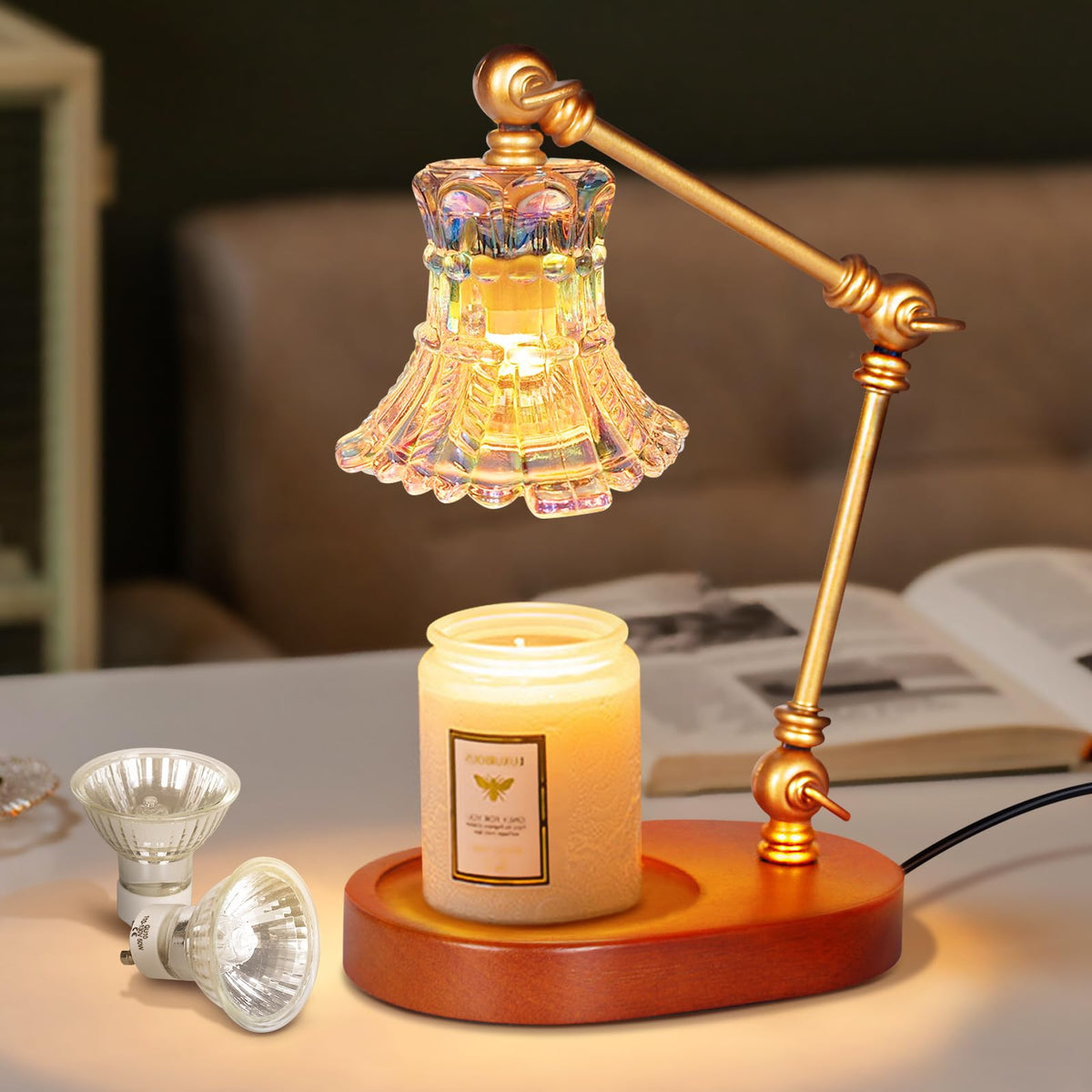Adjustable Dimmable Electric Candle Warmer Lamp with Timer P861