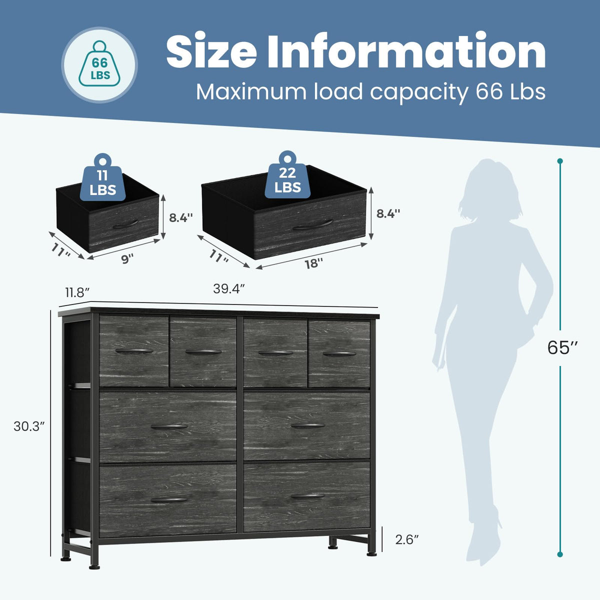 8 Fabric Drawer Dresser P902236
