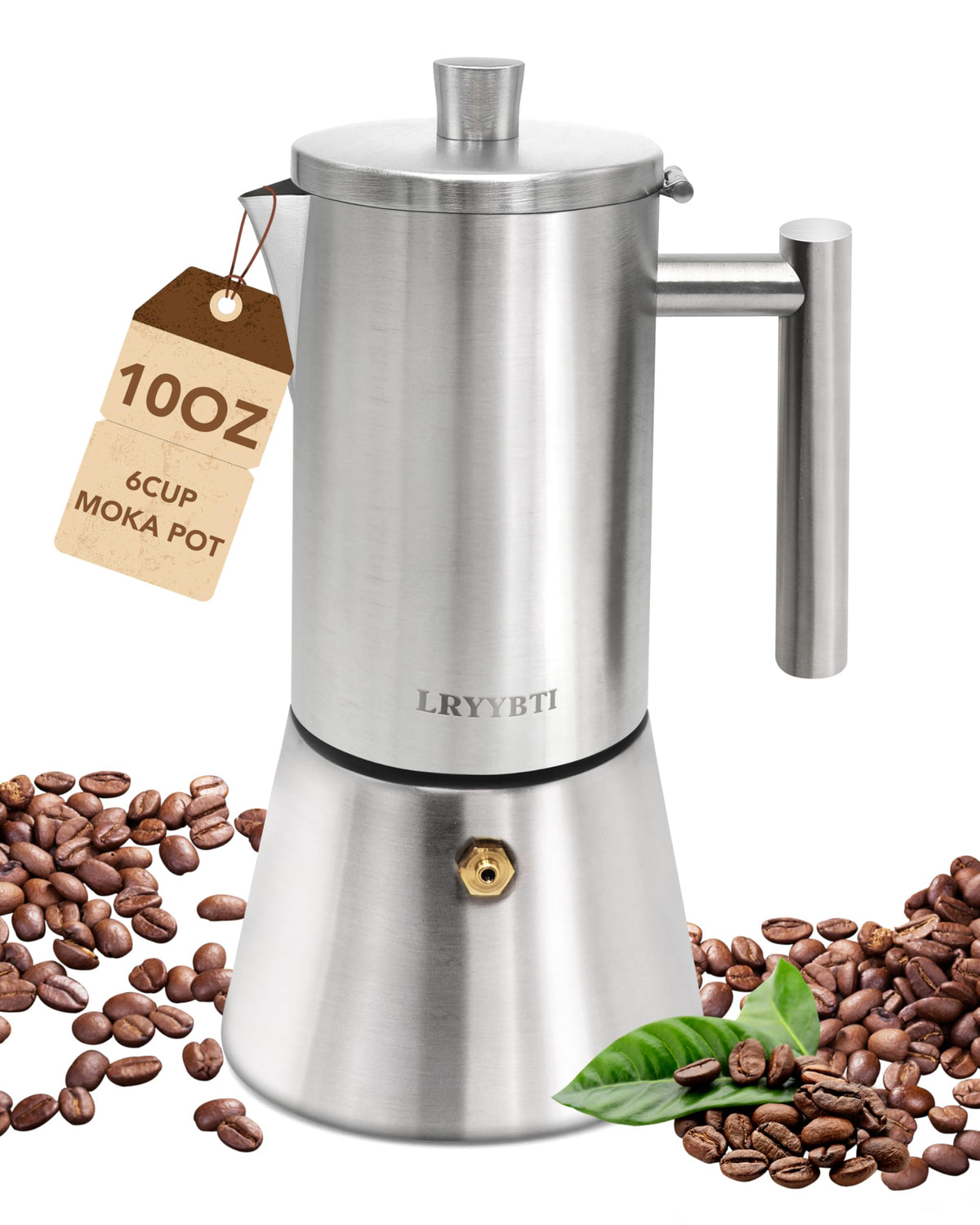 6 Cup Stainless Steel Stovetop Moka Pot H947