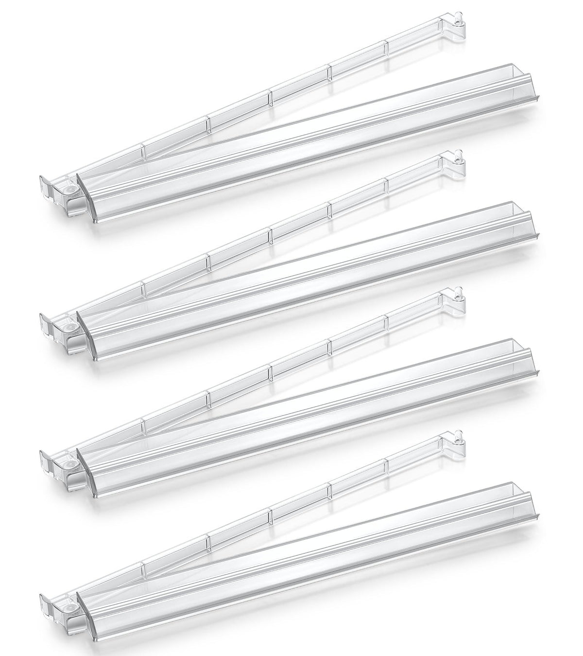 4PCS Clear Acrylic Mahjong Racks with Pushers Y45477