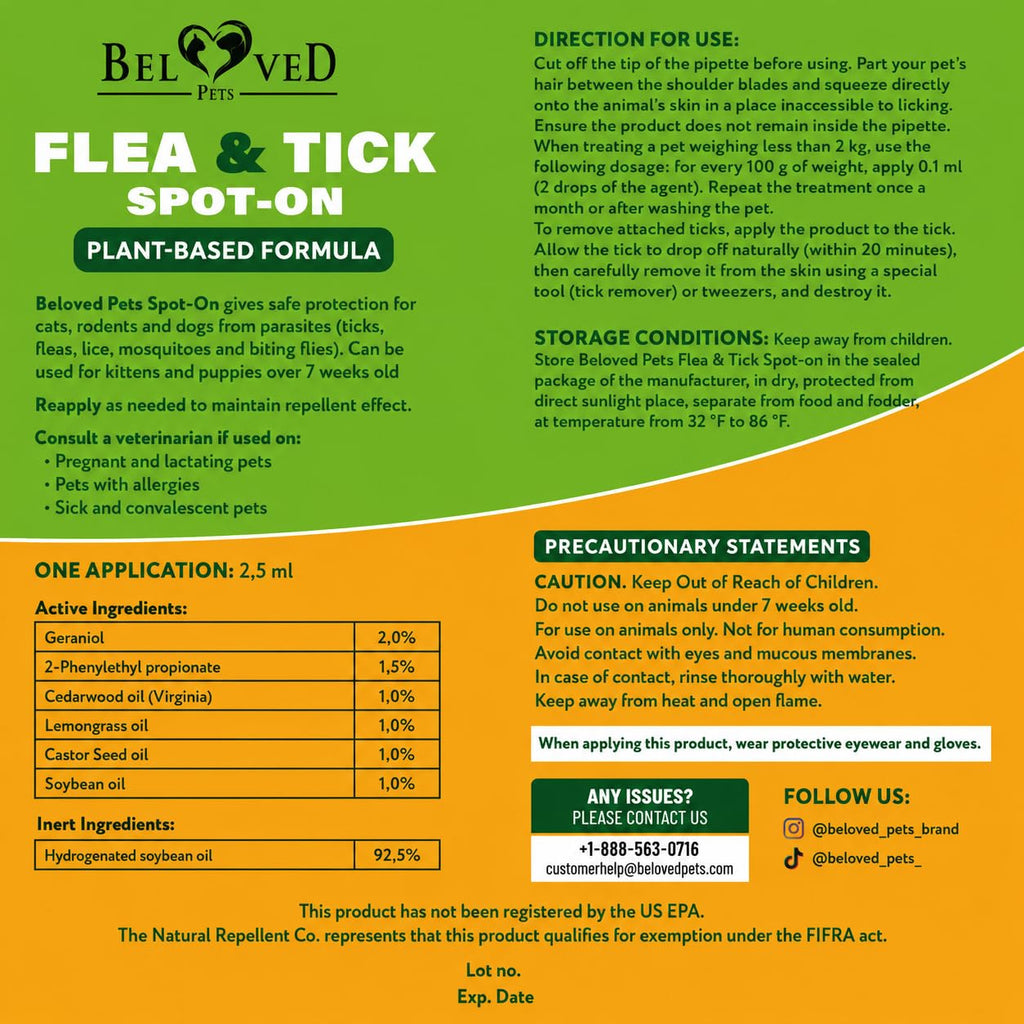 Flea & Tick Spot-On Drops for Dogs and Cats 3 Supply Pack L173