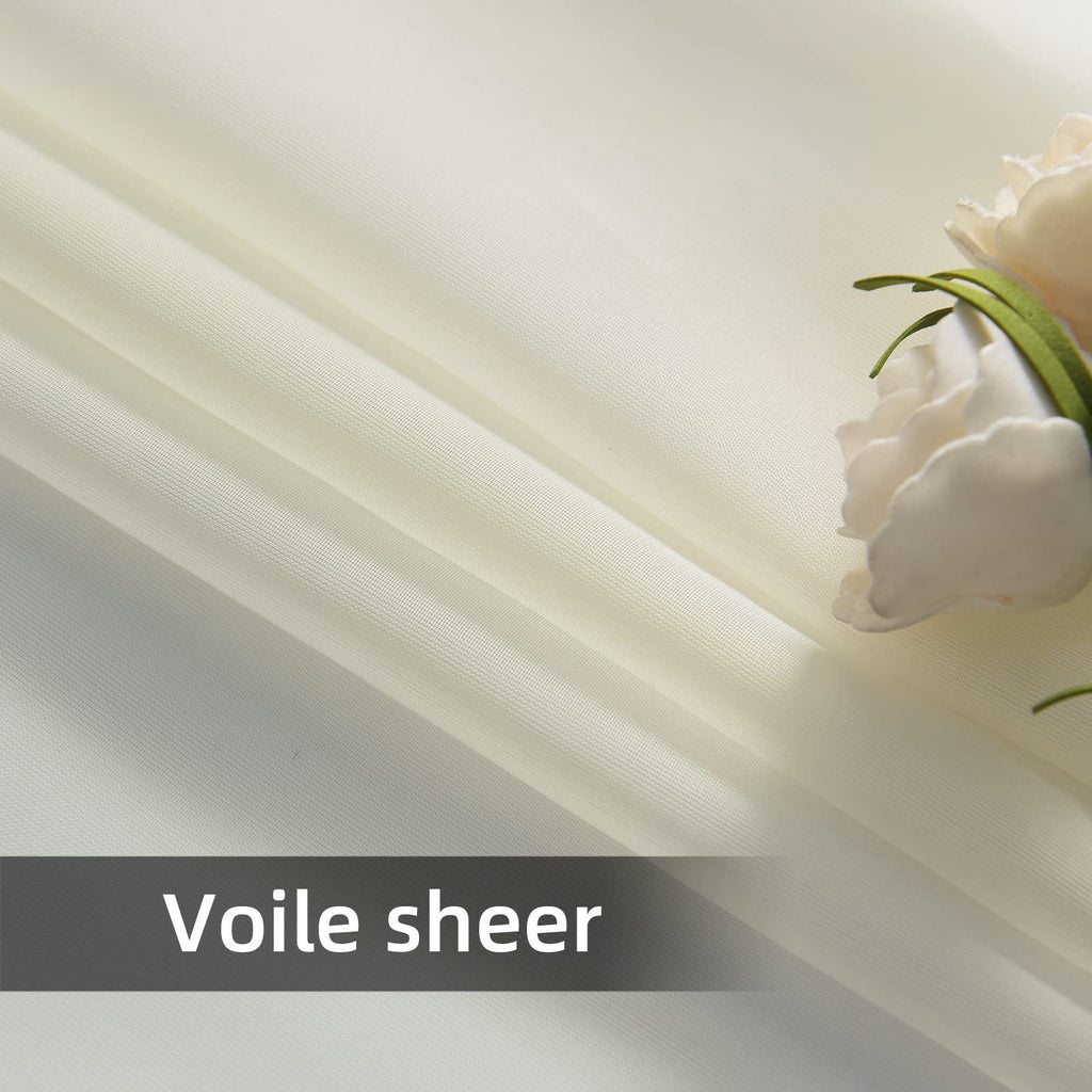 Solid Sheer Rod Pocket Curtain 2 Panels 52 Inch Width 84 Inch Long P55359