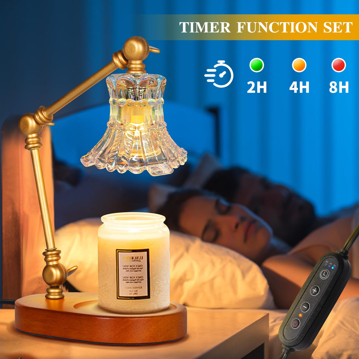Adjustable Dimmable Electric Candle Warmer Lamp with Timer P861