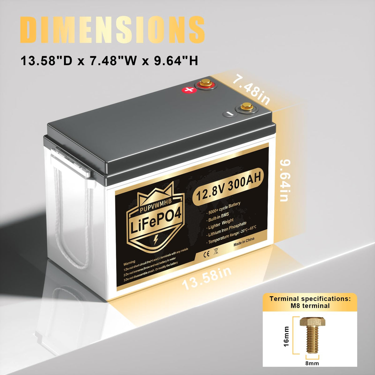12V 300Ah Lithium LiFePO4 Battery I58222