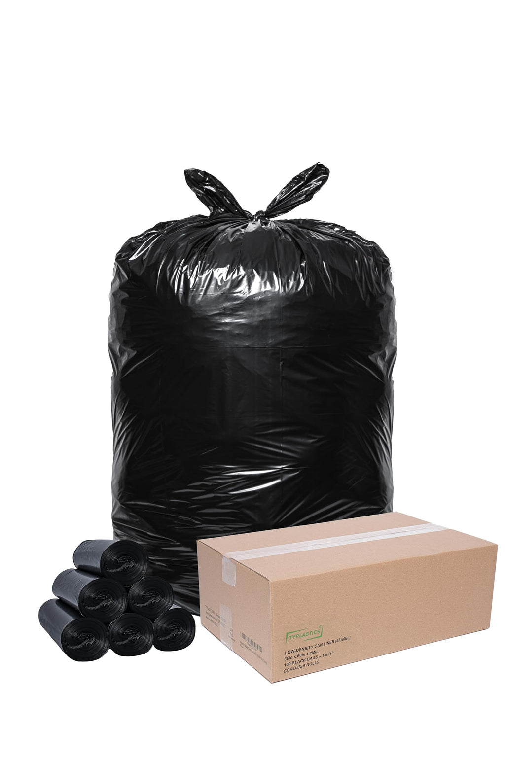 Black 55-60 Gallon Trash Bags Pack of 100 Z678018