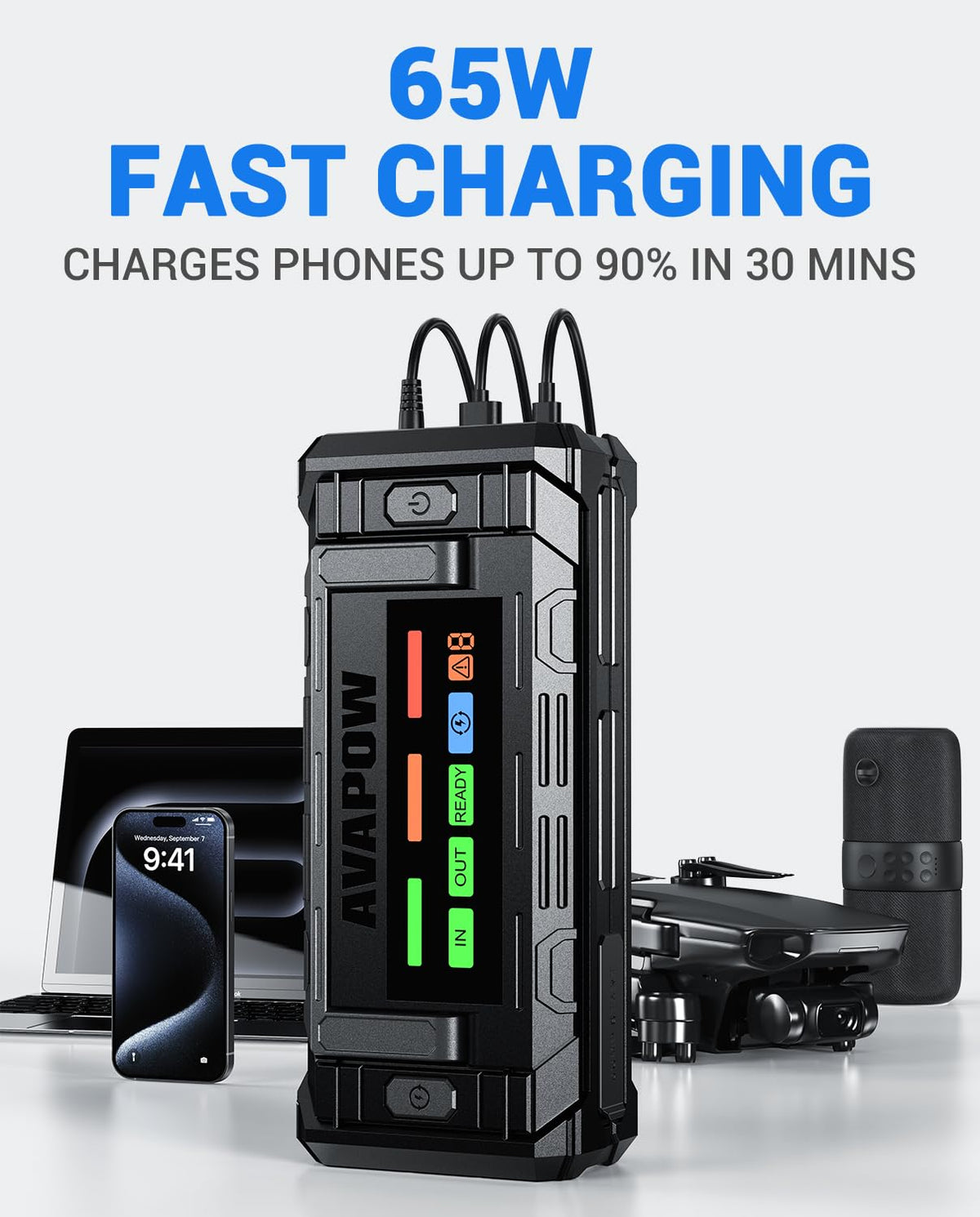 10000A Portable Battery Jumper Starter with 4" HD Display S811