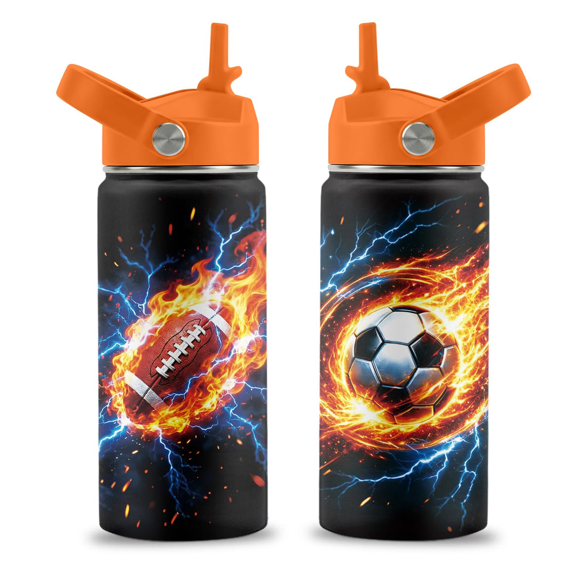 16 oz Stainless Steel Insulated Water Bottle with Straw Lid, 2 Pack O4131