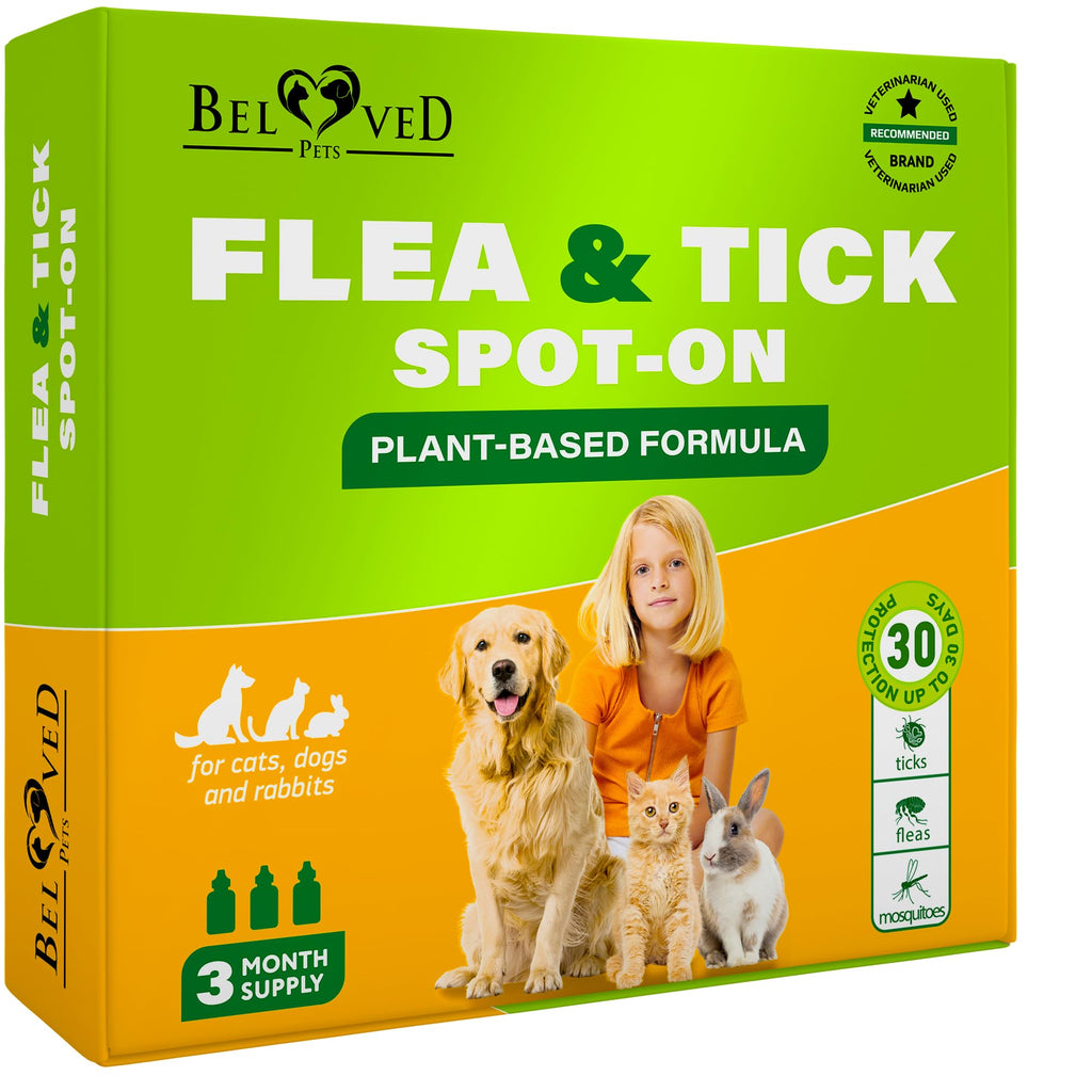 Flea & Tick Spot-On Drops for Dogs and Cats 3 Supply Pack L173