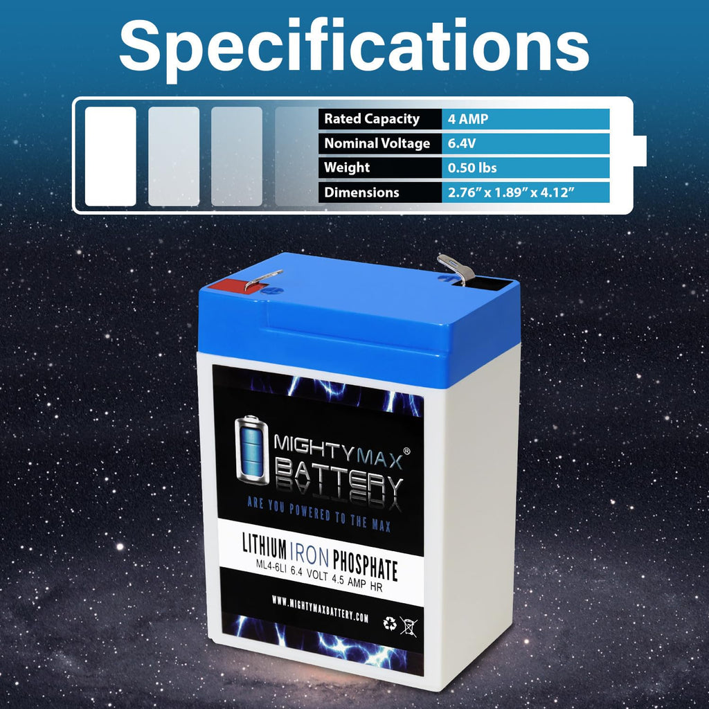 6V 4.5AH Lithium Replacement Battery L833