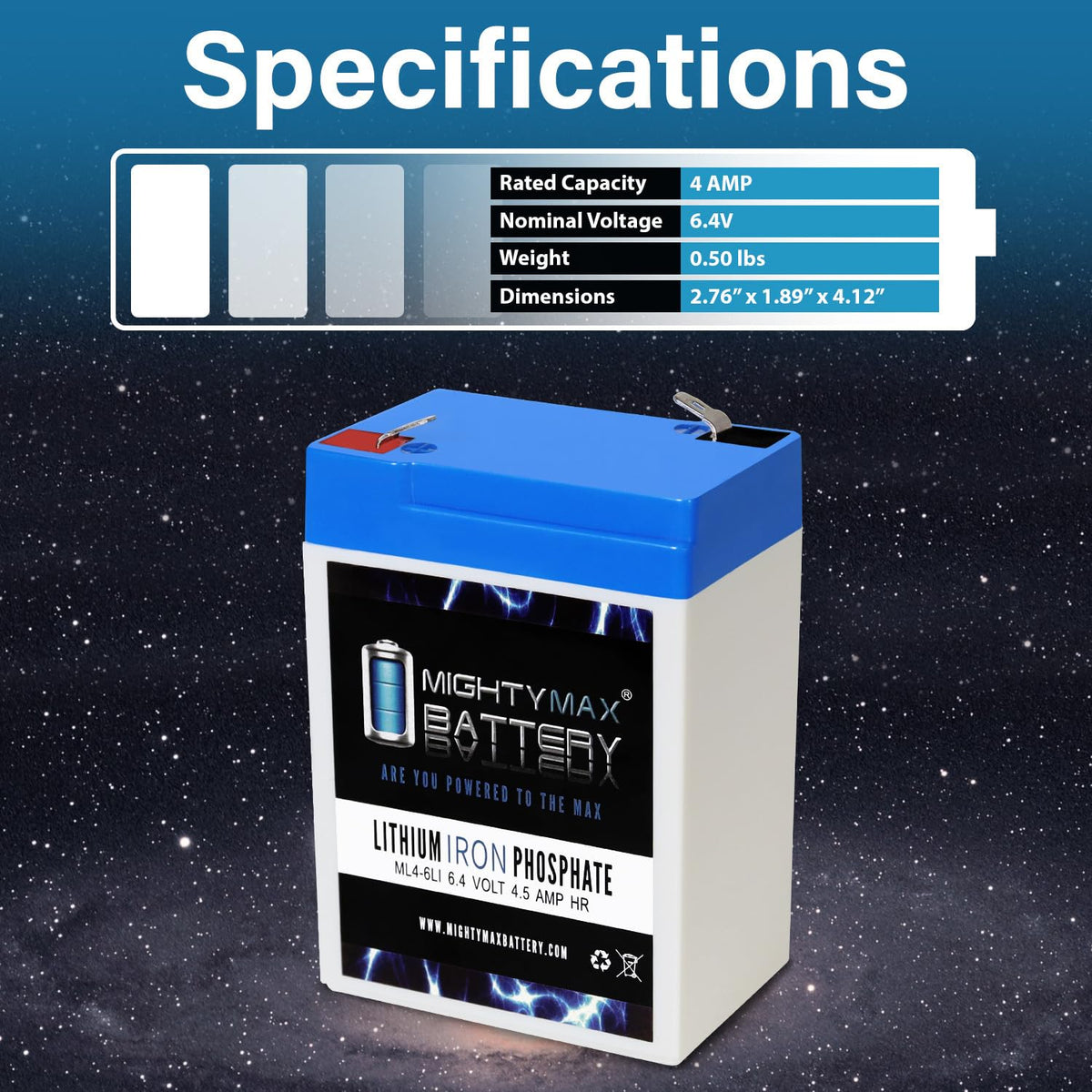 6V 4.5AH Lithium Replacement Battery L833