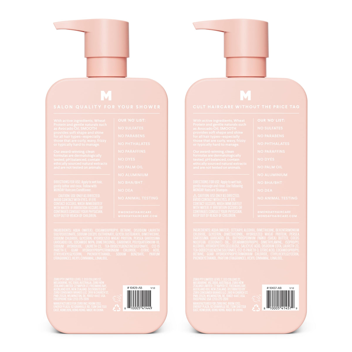Smooth Shampoo + Conditioner Set 2 Count 27 oz Coconut Oil Shea Butter Y54954