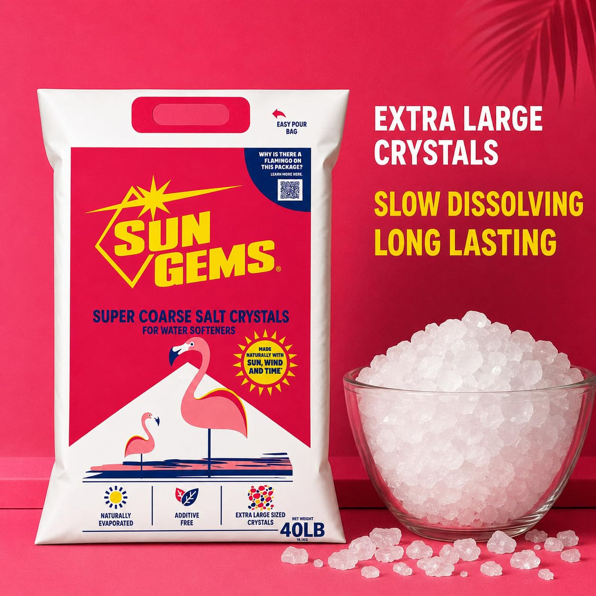 Super Coarse Water Softener Salt Crystals 40 lb N1708