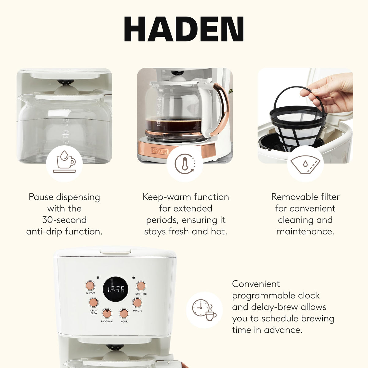 12 Cup Programmable Drip Coffee Maker C976069