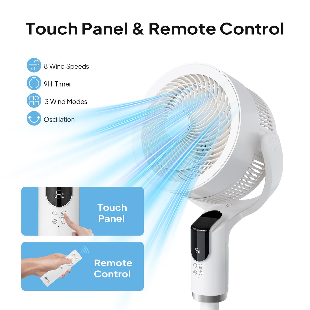 3-in-1 Oscillating Standing Fan with Adjustable Height R469