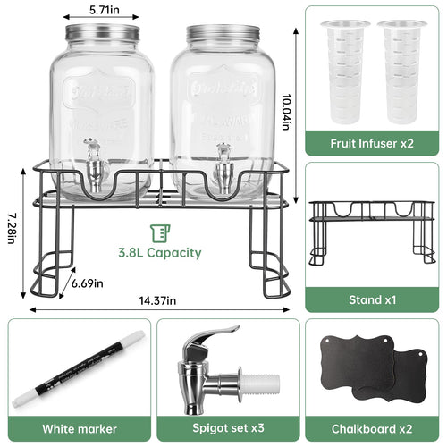 1 Gallon Glass Beverage Dispenser Jars V827