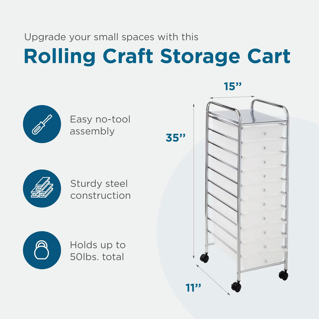 10 Drawer Rolling Craft Cart R945867