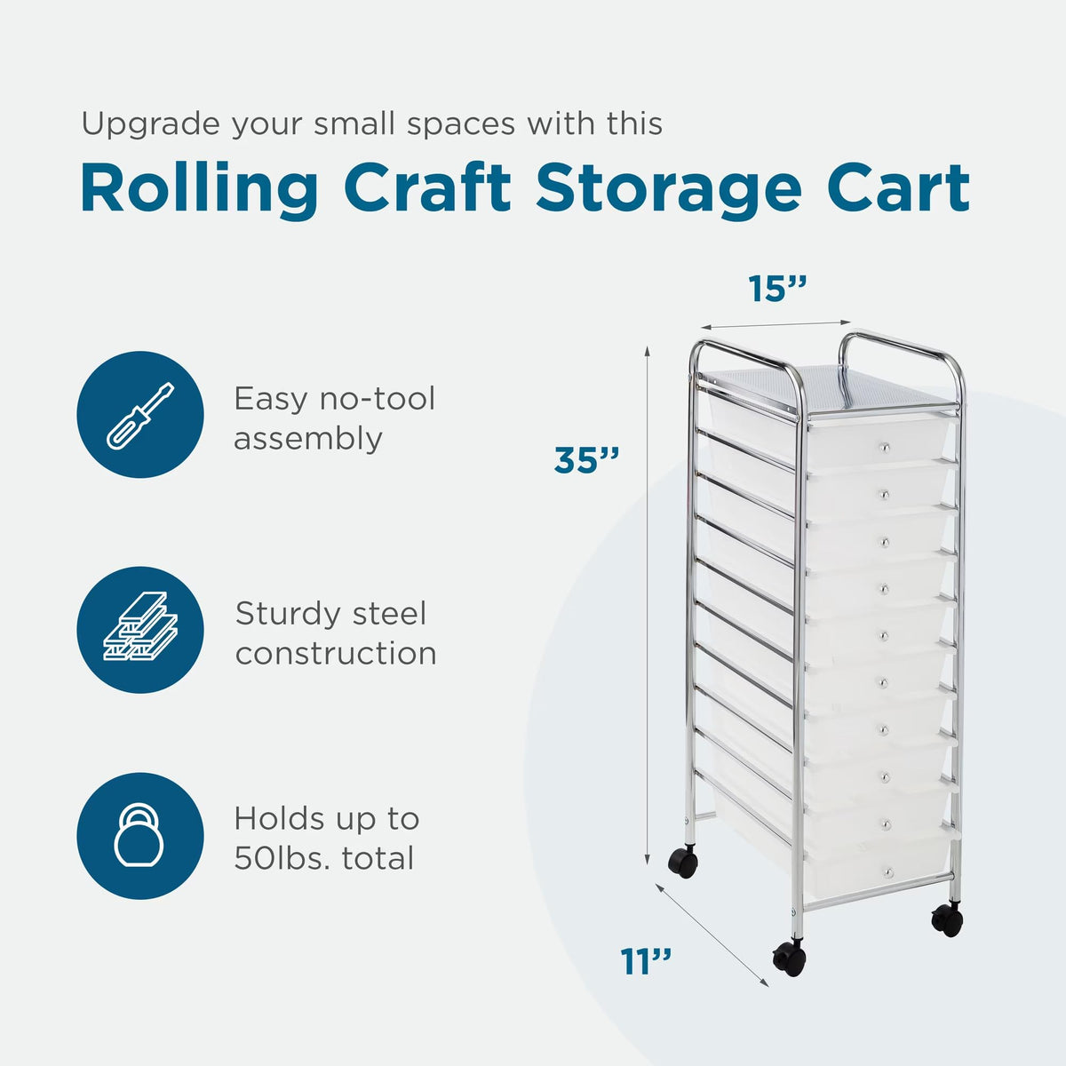 10 Drawer Rolling Craft Cart R945867