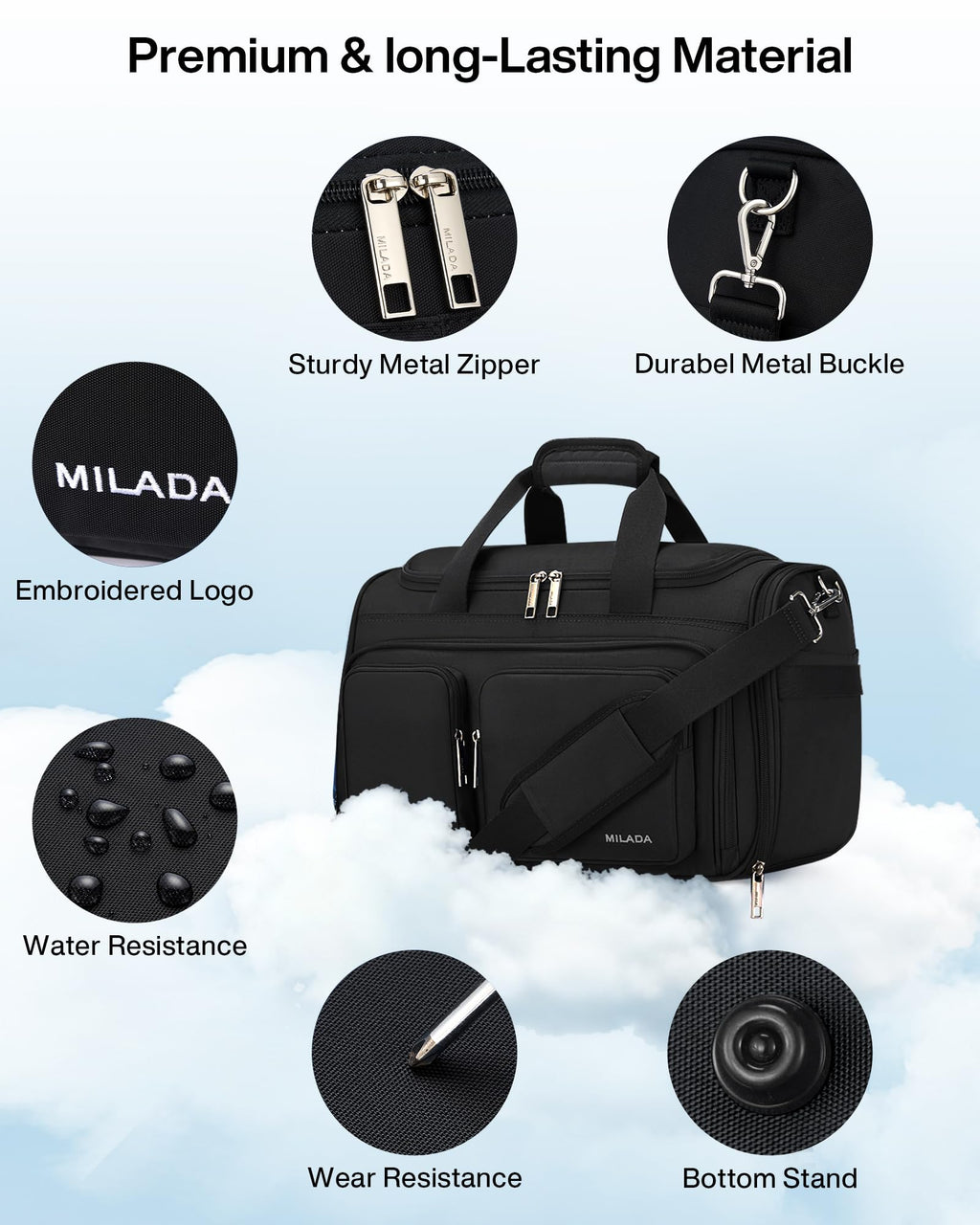 Lightweight Foldable Underseat Carry On Luggage Black B30212