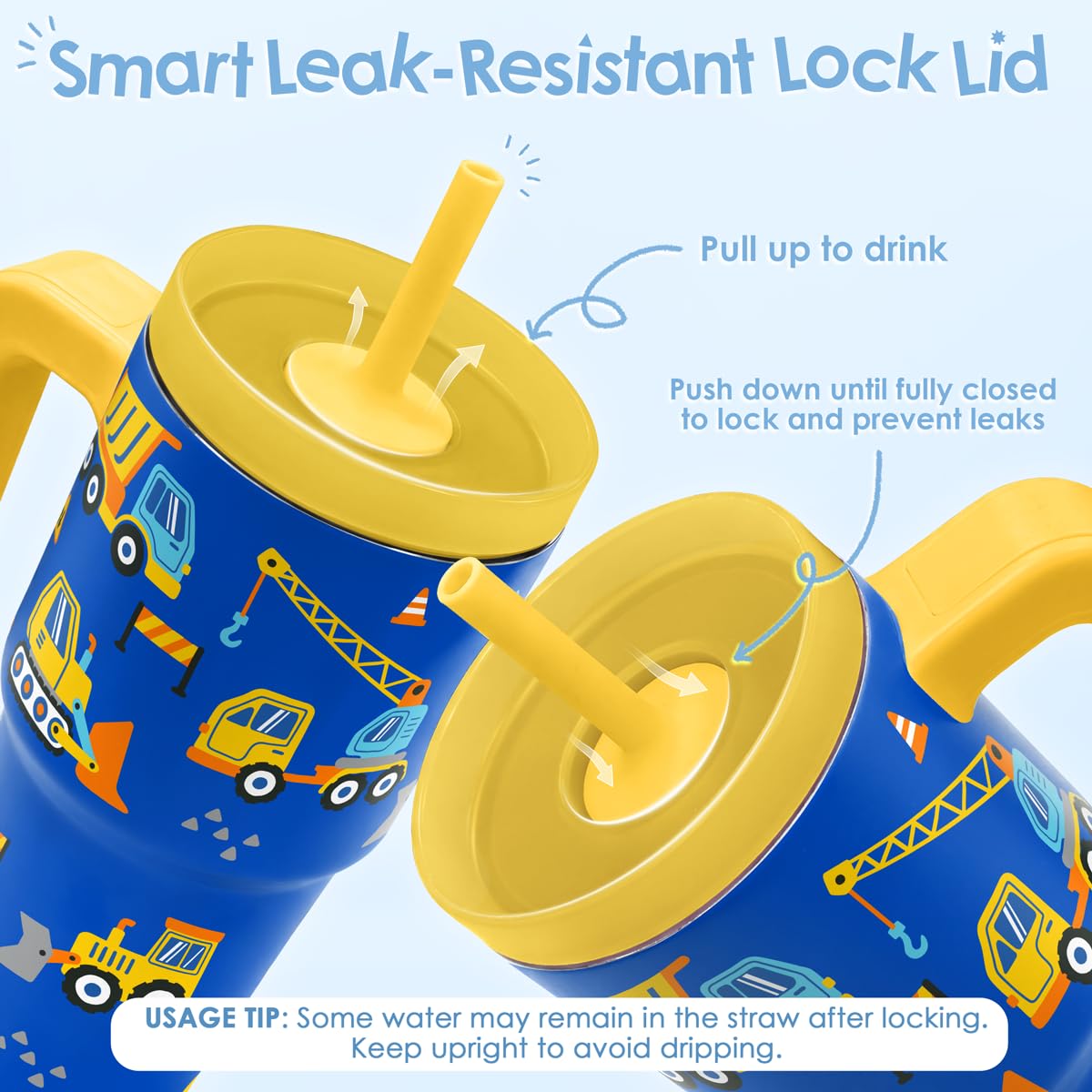 20oz Insulated Stainless Steel Tumbler with Handle and Straw Lid L497927