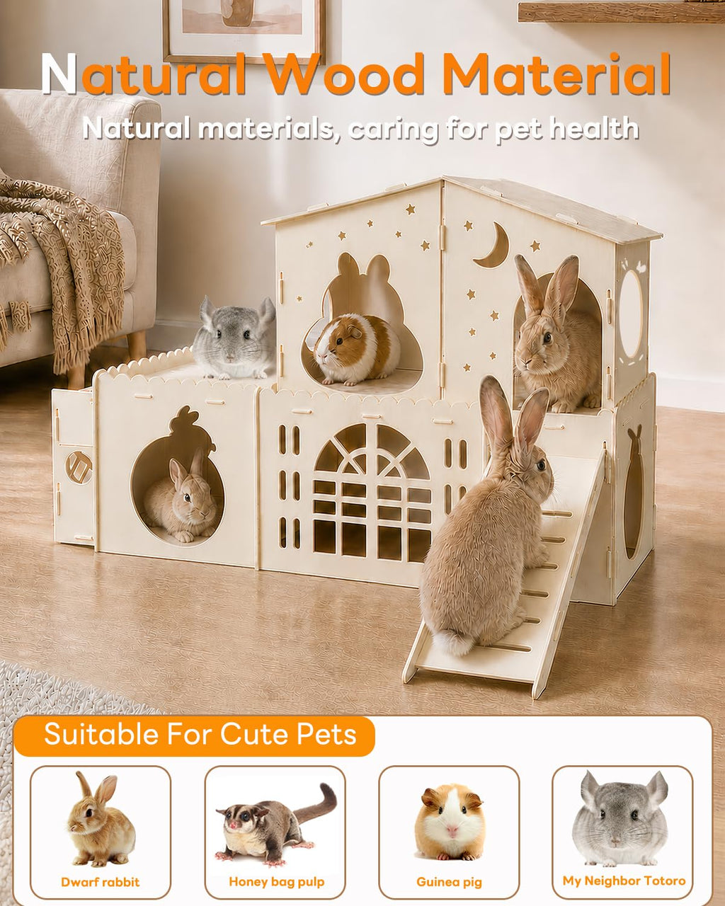 2-Story Wooden Rabbit House R56208